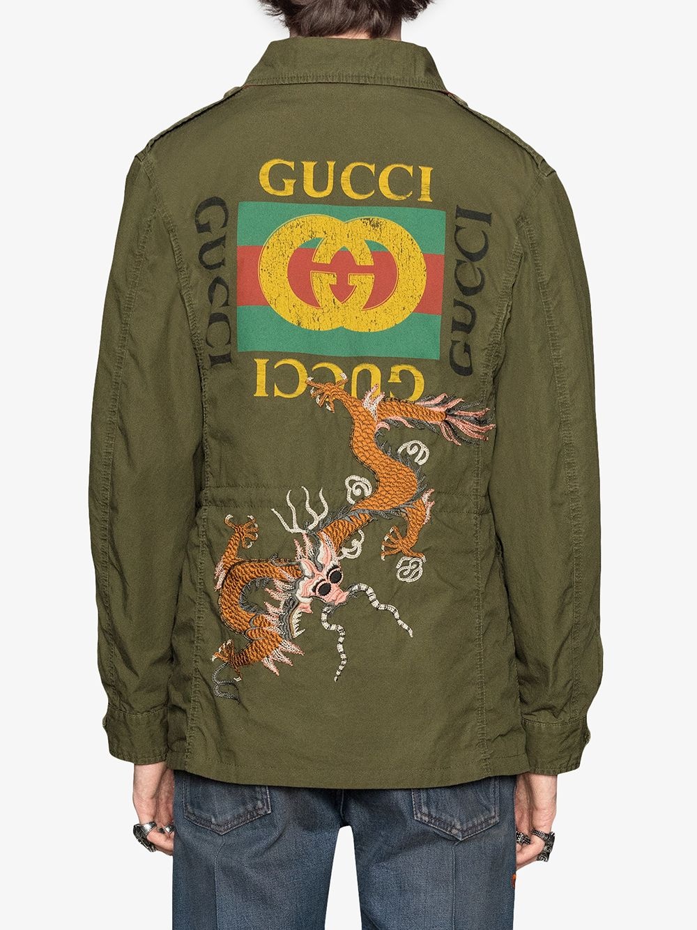 Coated parka with Gucci logo - 4