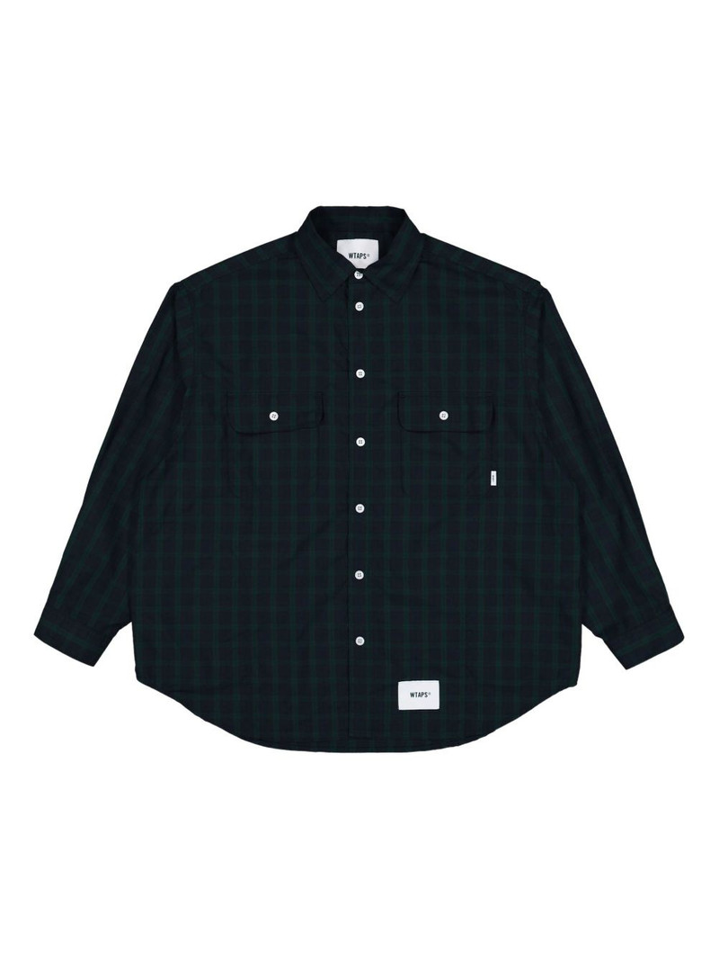 pocket-detail plaid shirt 1
