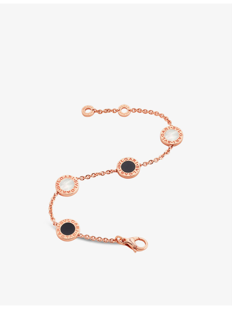 BVLGARI BVLGARI BVLGARI 18ct rose-gold, mother of pearl and onyx bracelet outlook