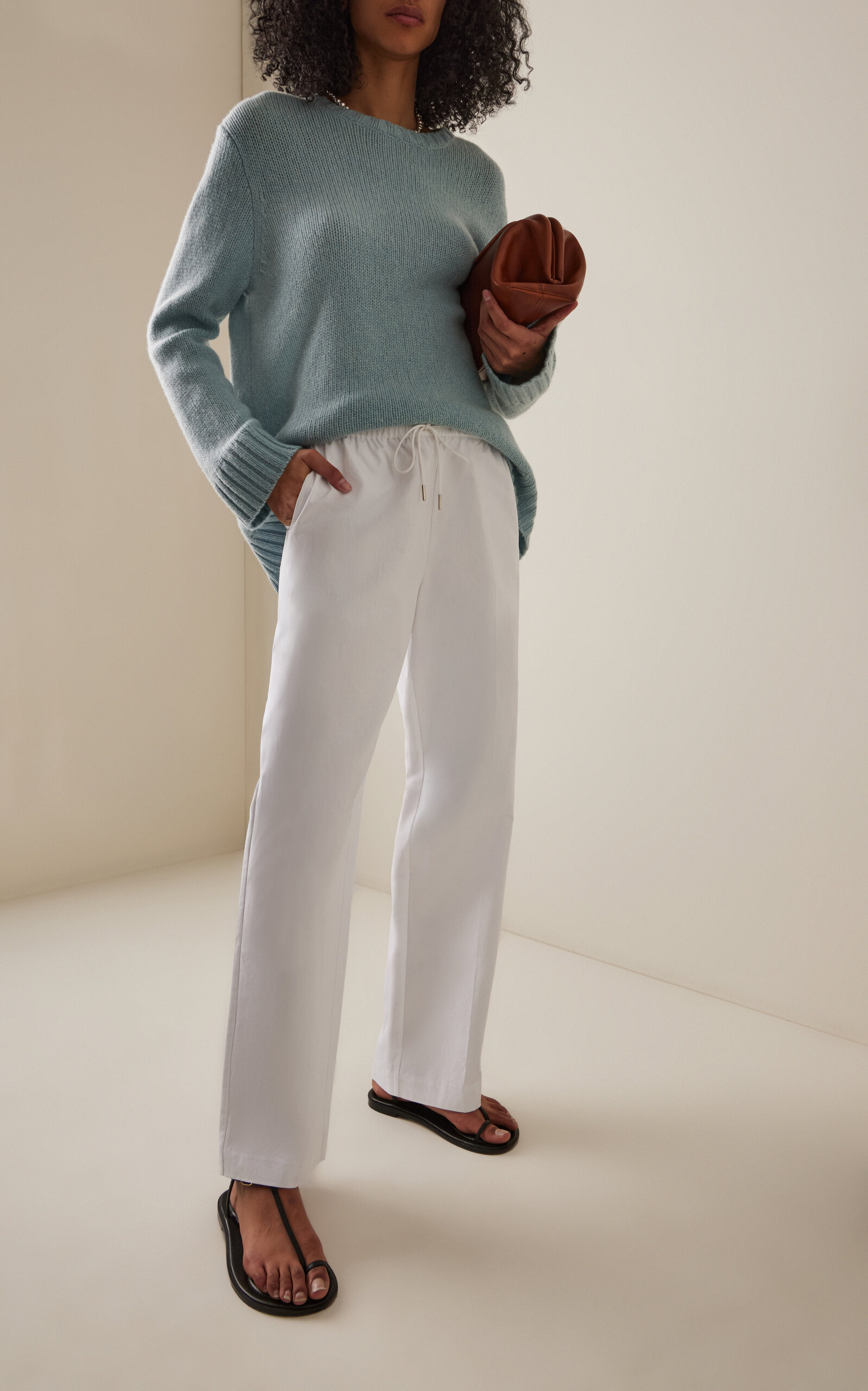 Paloma Cotton Straight-Leg Pants white - 2