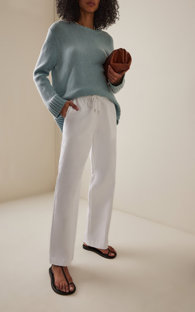 Jenni Kayne Paloma Cotton Straight-Leg Pants white outlook