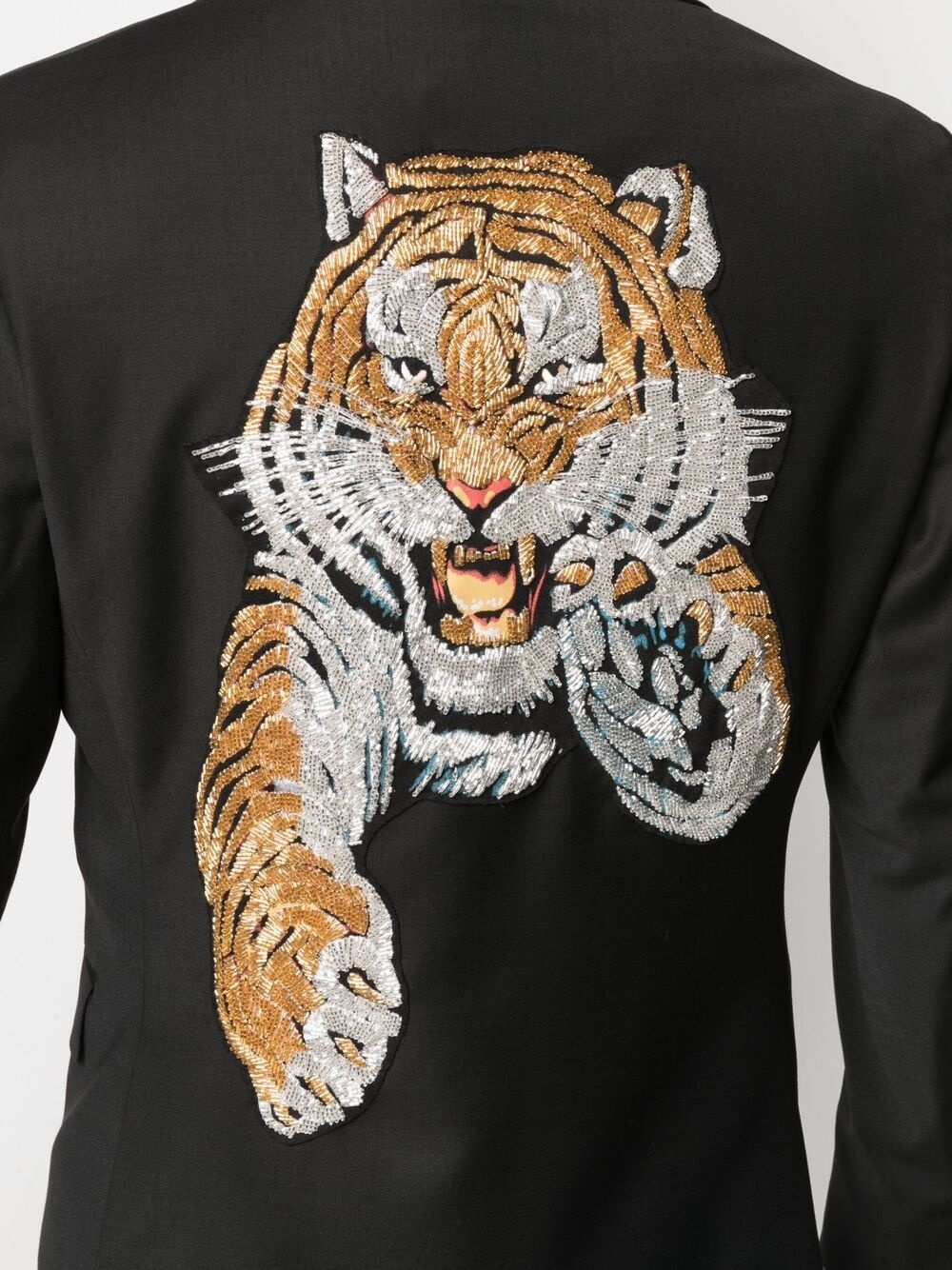 slim fit tiger motif suit jacket - 5