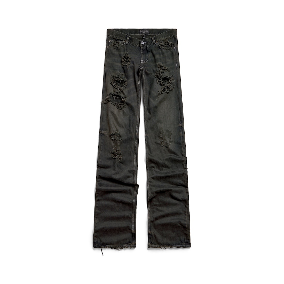 Fitted Low-waist Pants in Anthracite - 1
