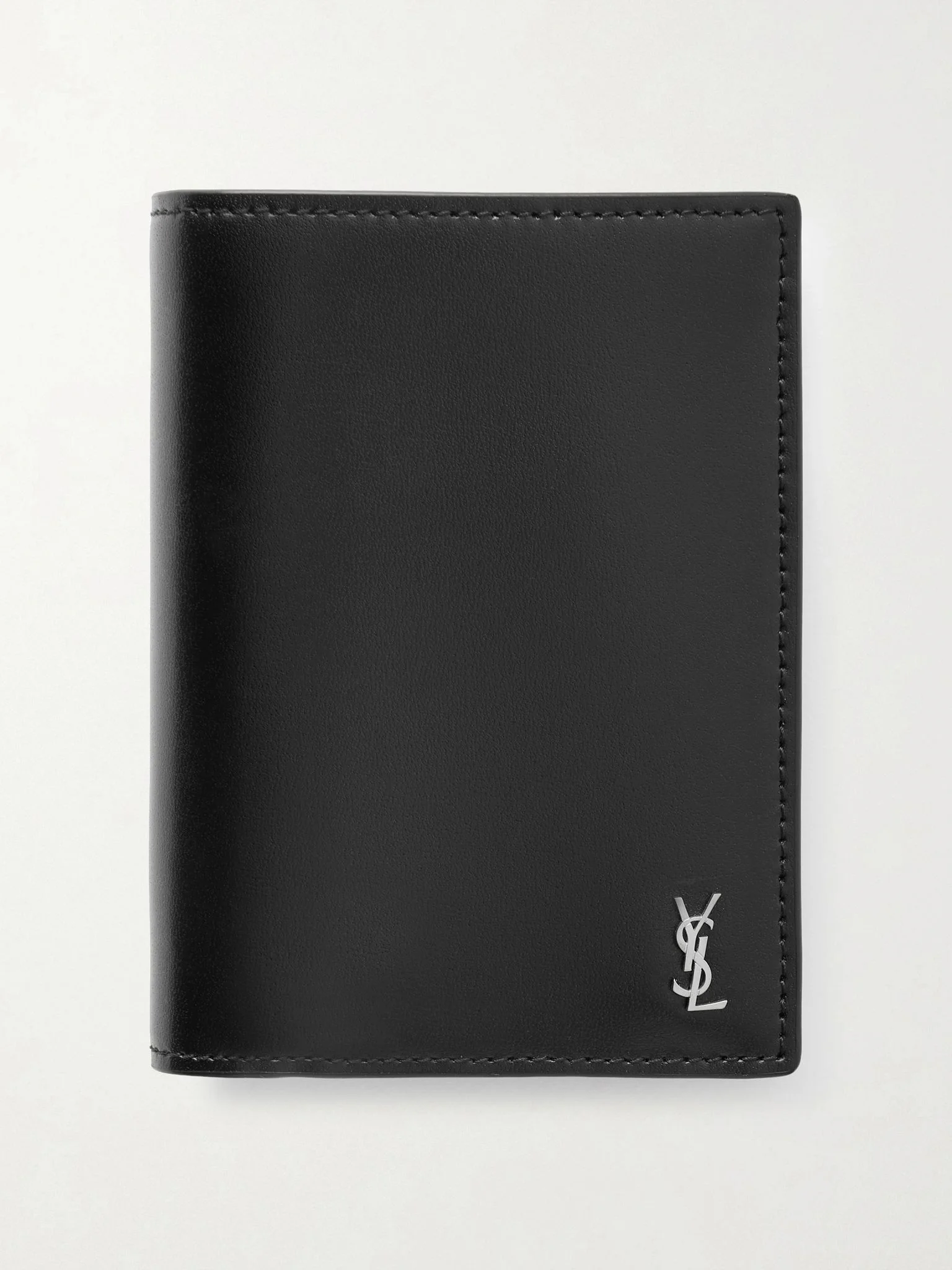 Leather Trifold Wallet Black - 1