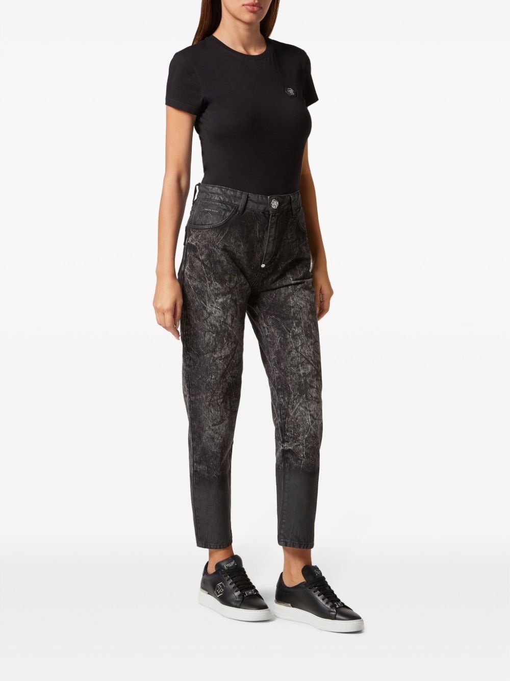 distressed-effect cropped jeans - 2