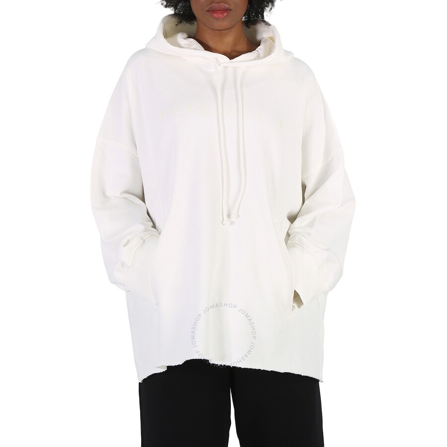 MM6 Maison Margiela Ladies Off White Oversize Fit Cotton Hoodie - 3