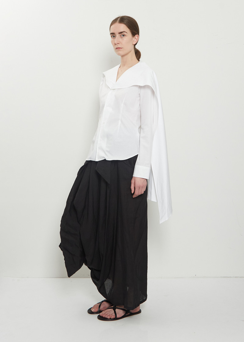 Stole Detail Cotton Blouse 4