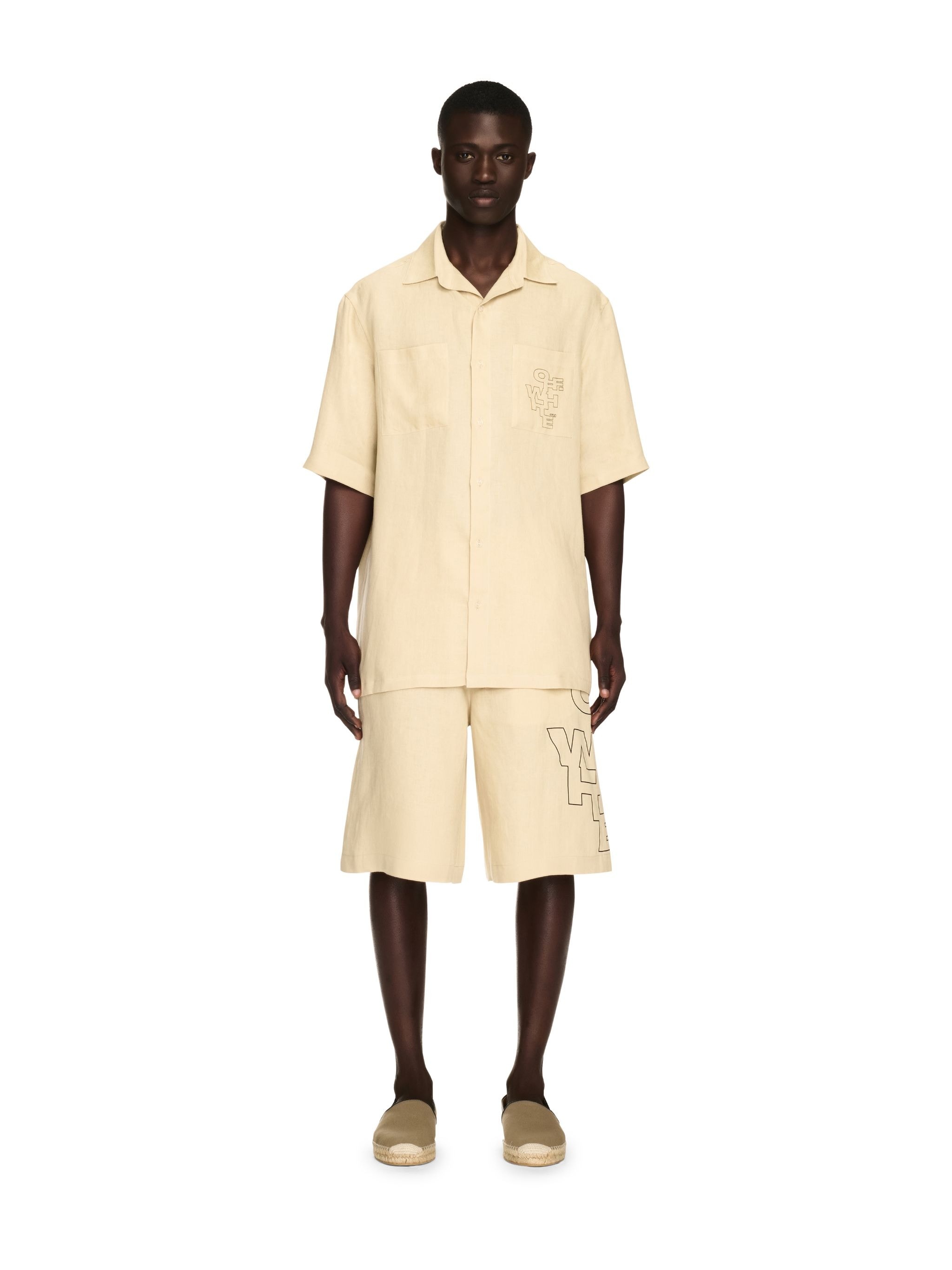 Outline Arrow Linen Bowling Shirt - 2