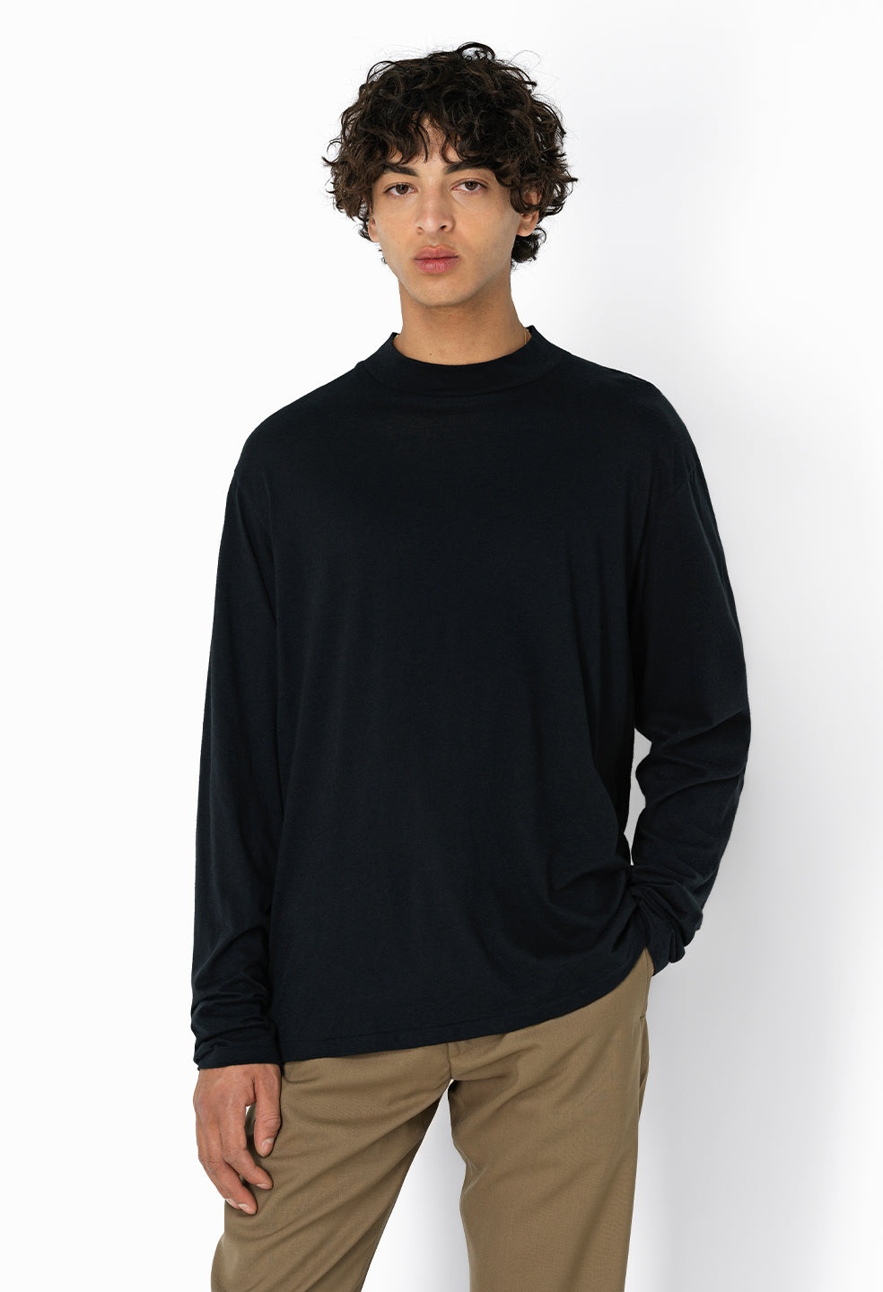 COTTON CASHMERE MOCK NECK - 2