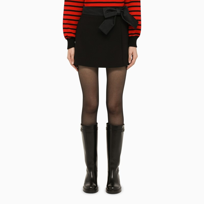 High waisted black cotton shorts 1