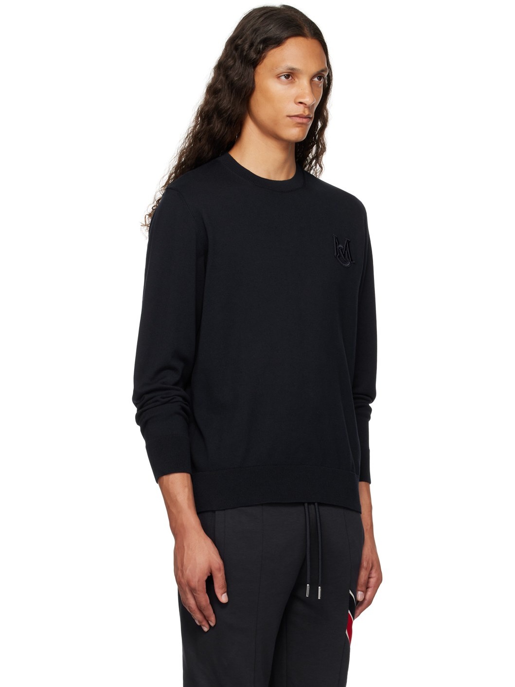 Navy Appliqué Sweater - 2