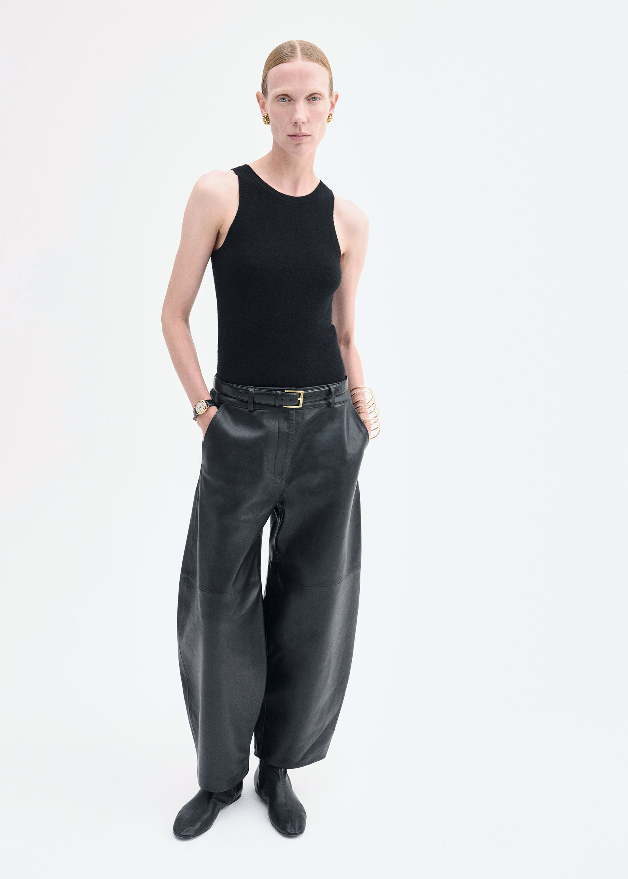 Cropped Leather Trouser - 2