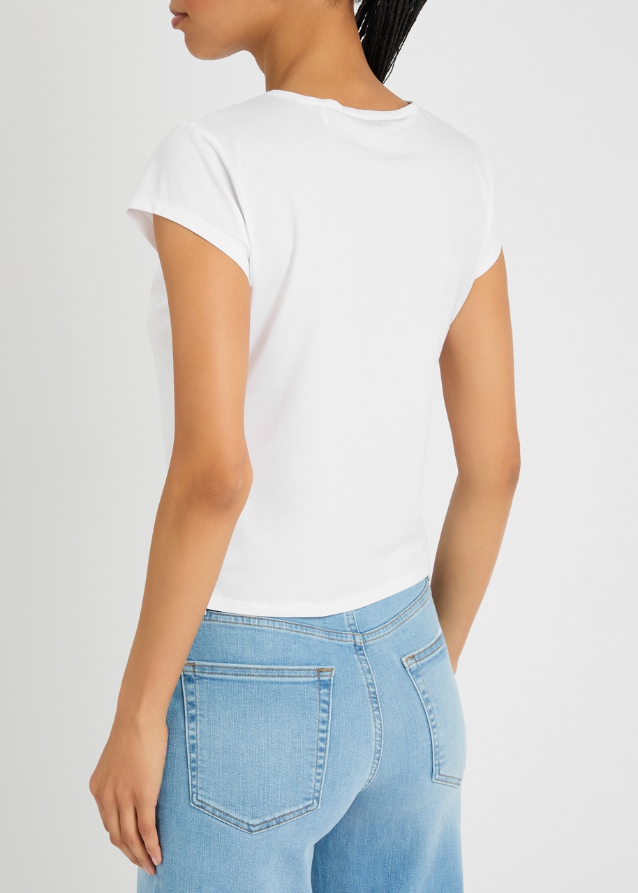 Frame The Gathered Stretch-cotton T-shirt - 3