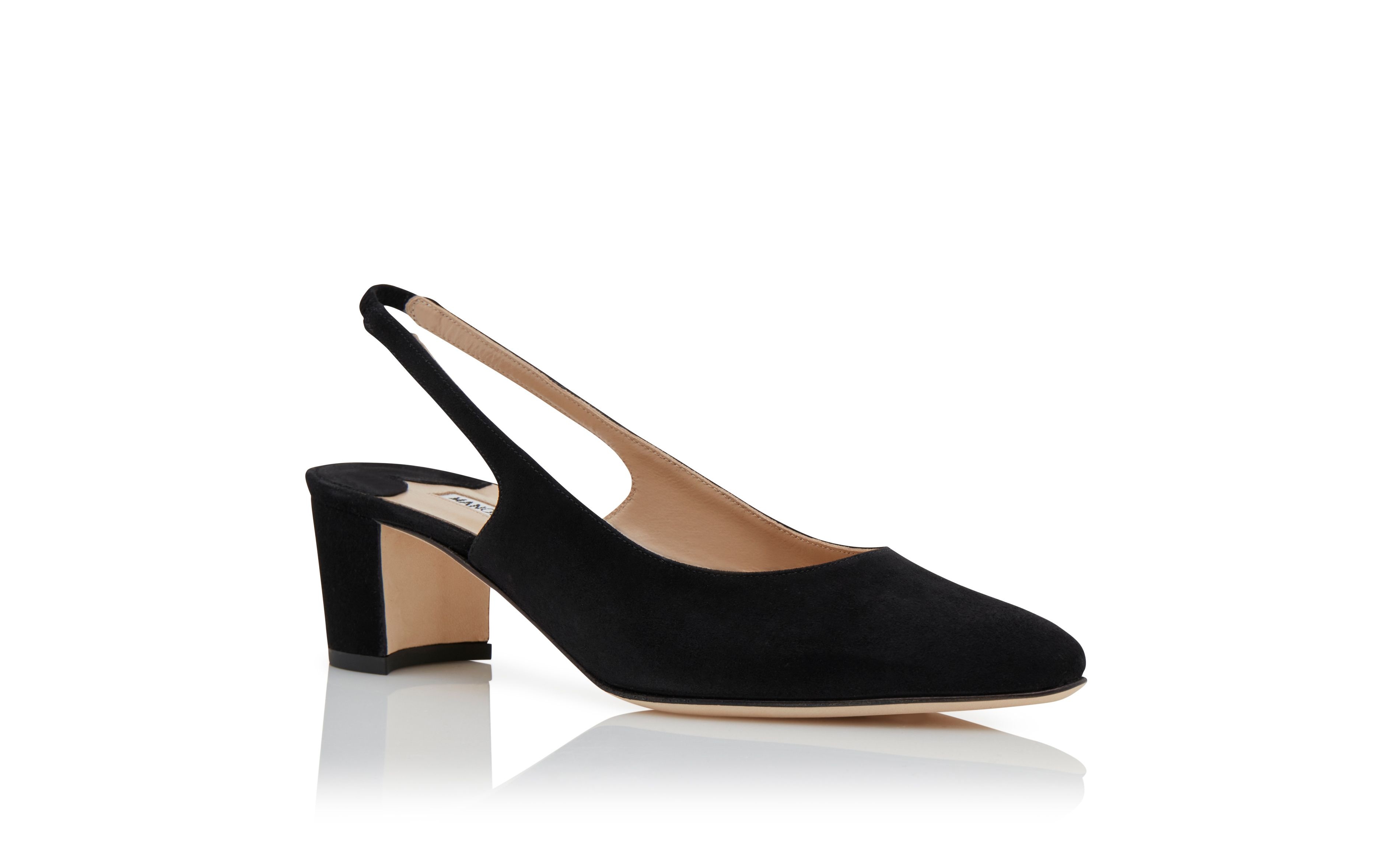 Black Suede Slingback Pumps - 3