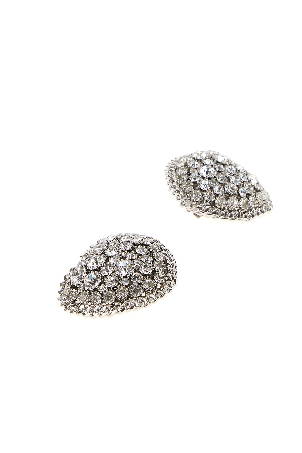 Embellished metal Heart earrings - 3