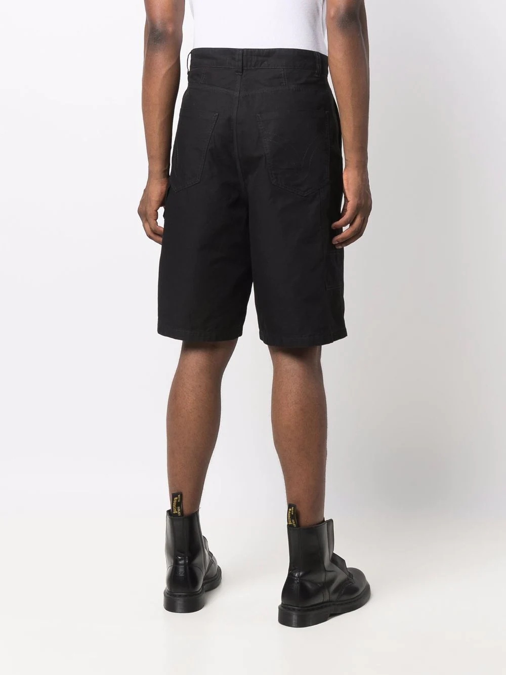 wide-leg cotton shorts - 4