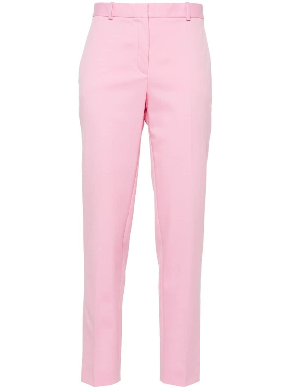 pressed-crease tapered-leg trousers - 1