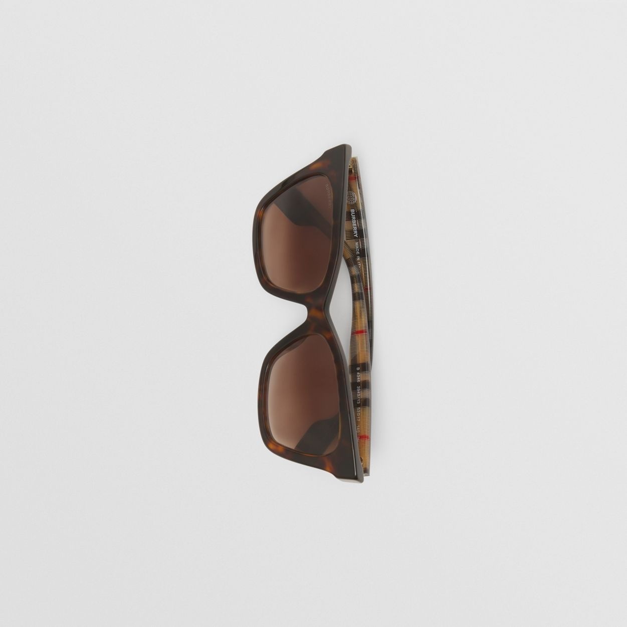 Check Detail Bio-acetate Square Frame Sunglasses - 5