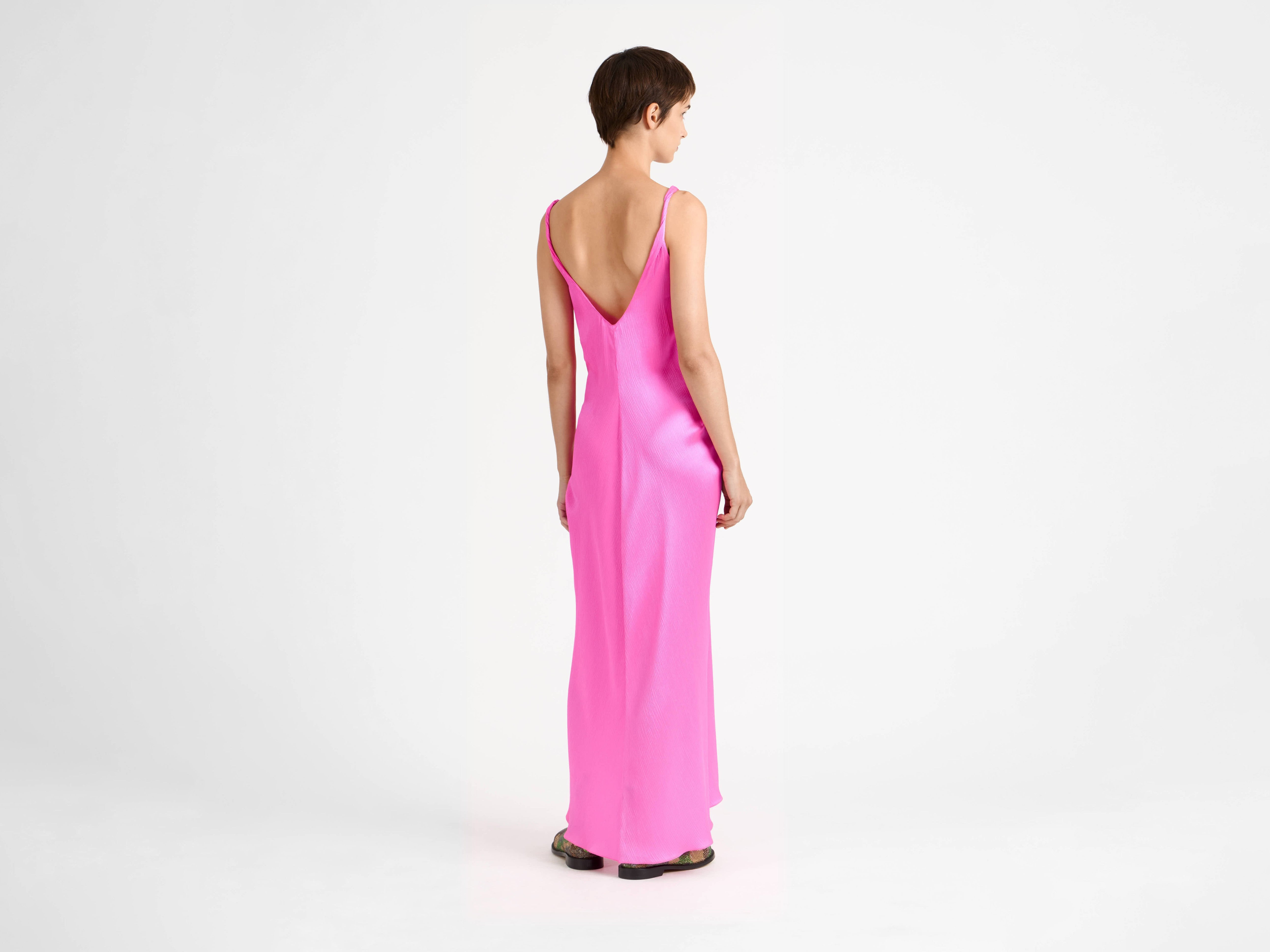 KNOTTED WAIST LONGLINE DRESS IN PINK - 6