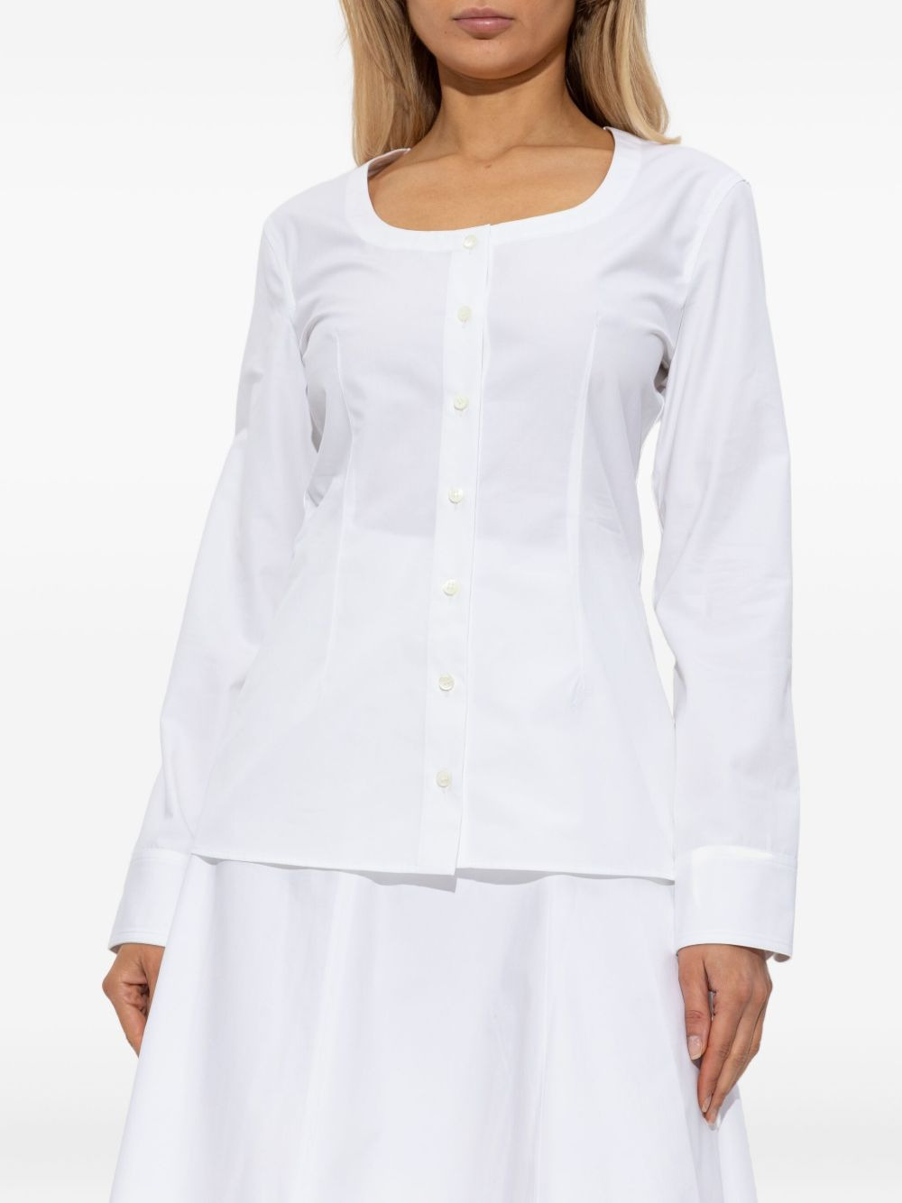 button-front long-sleeve blouse - 3