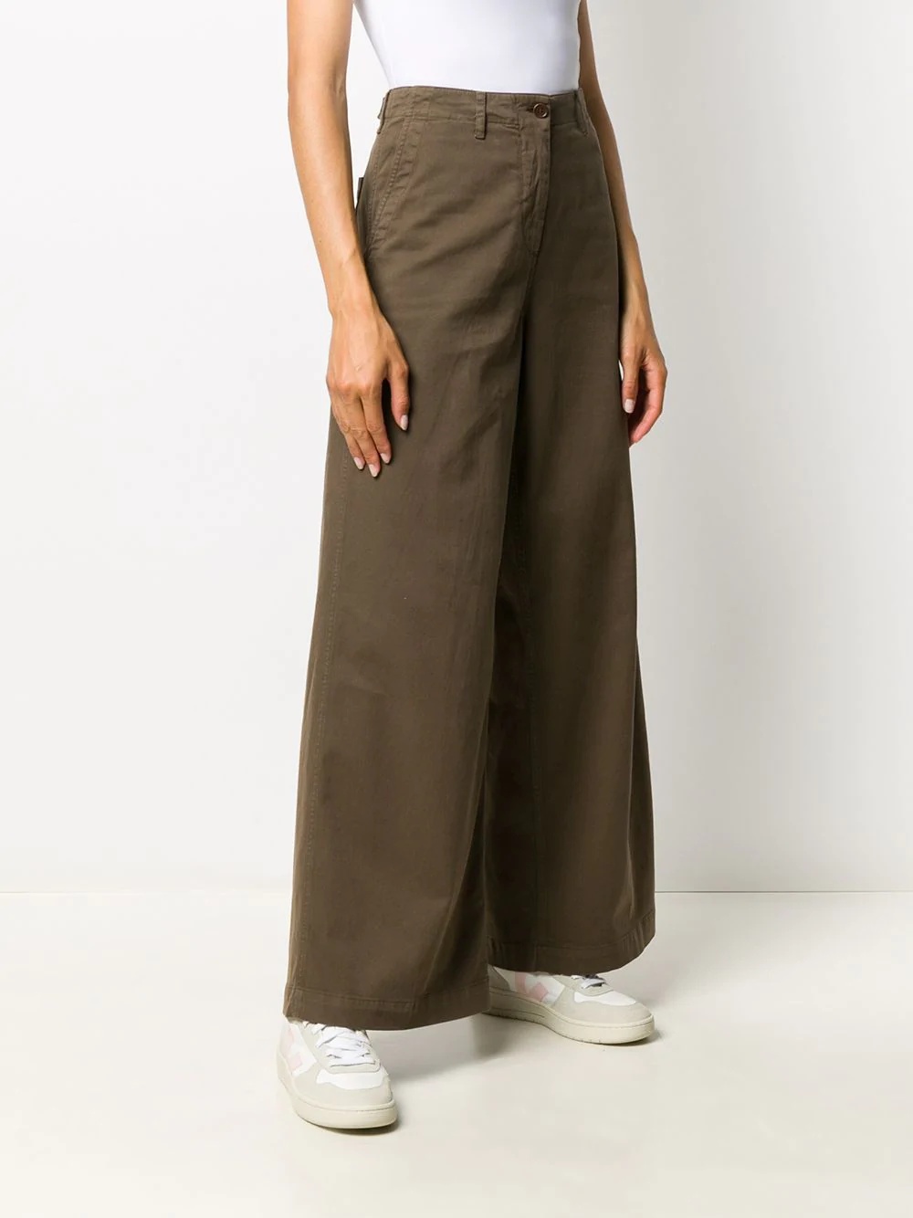 high waisted wide-leg trousers - 3