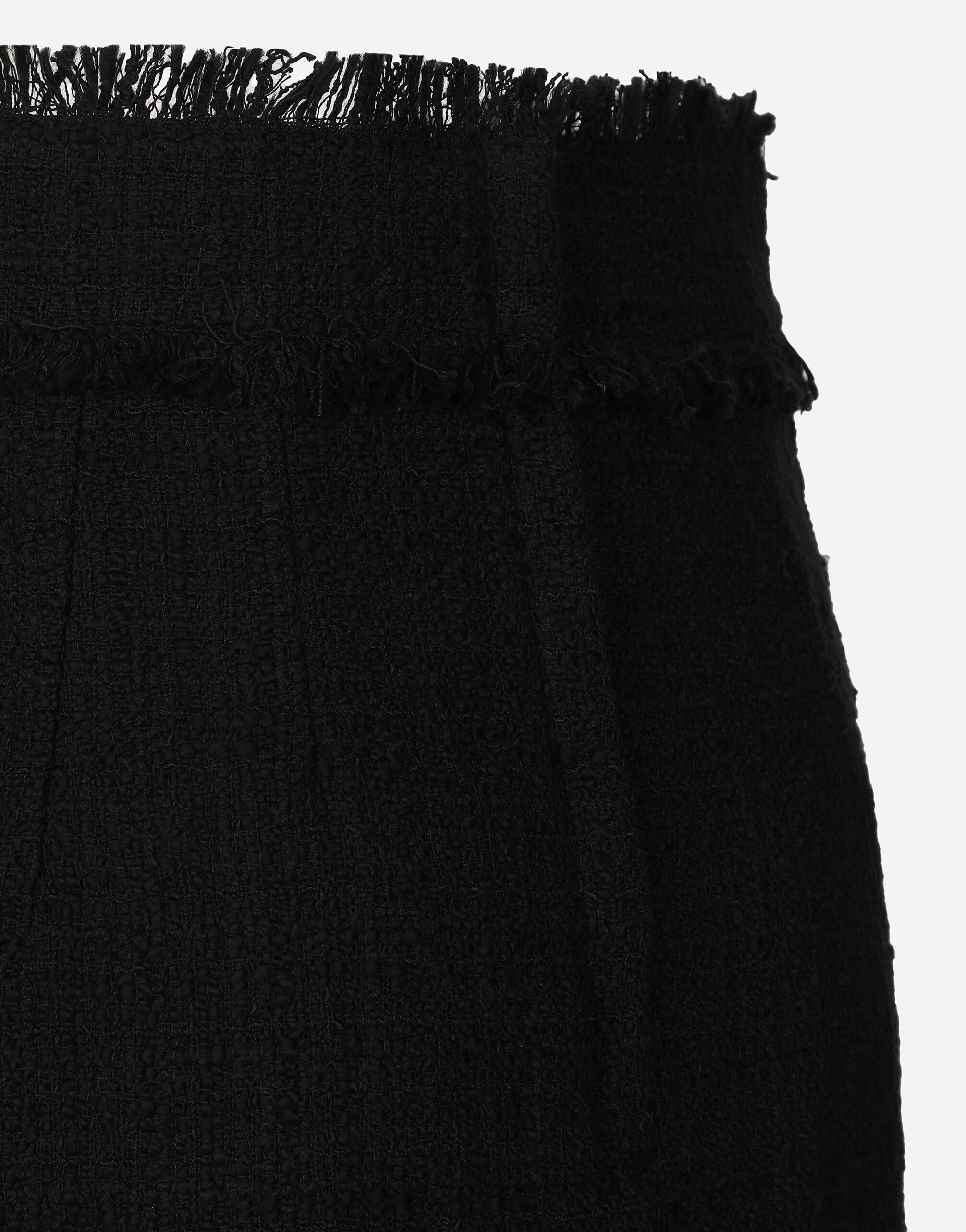 Tweed midi skirt with DG logo - 3
