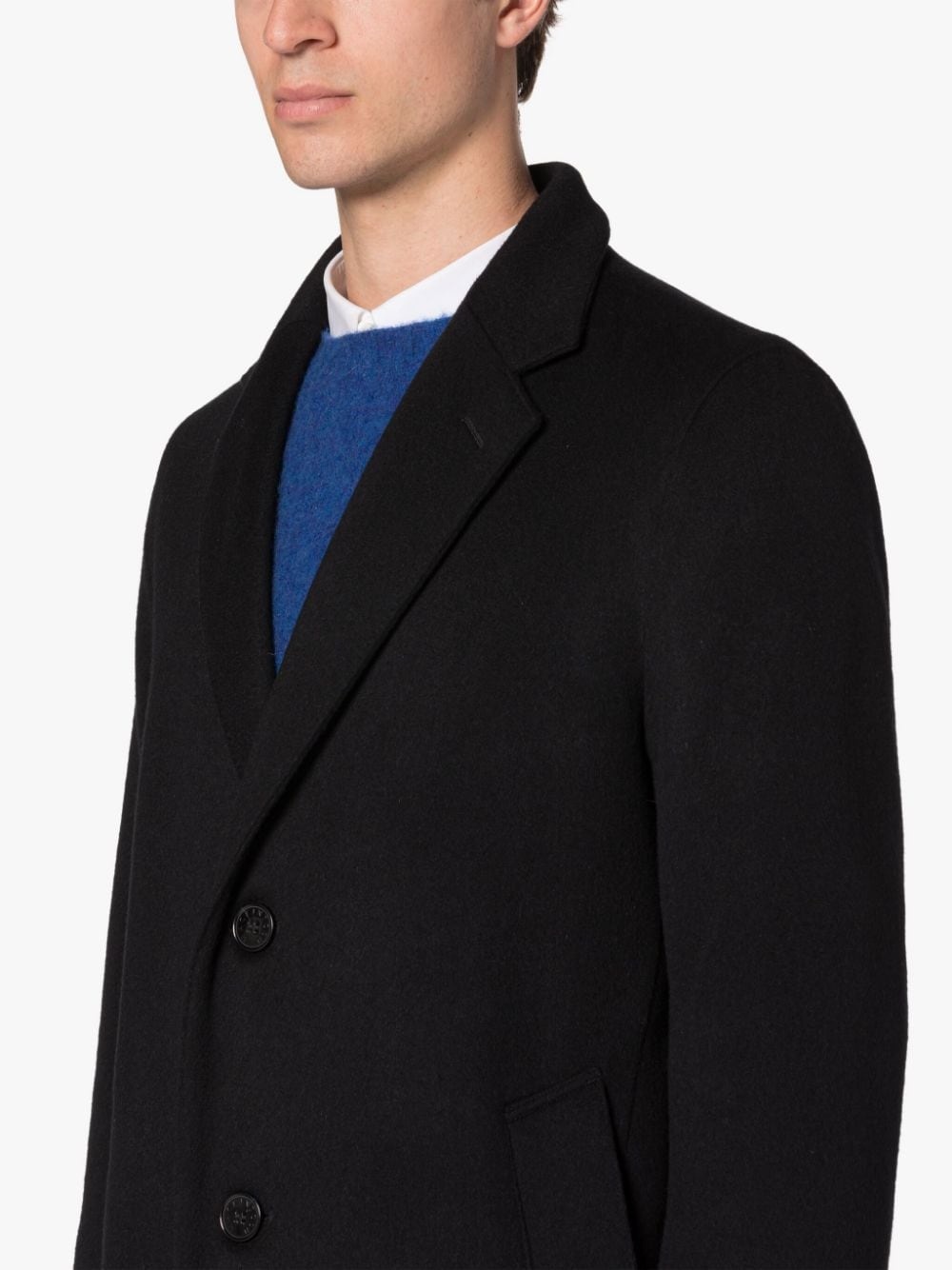 NEW STANLEY BLACK WOOL & CASHMERE COAT - 5