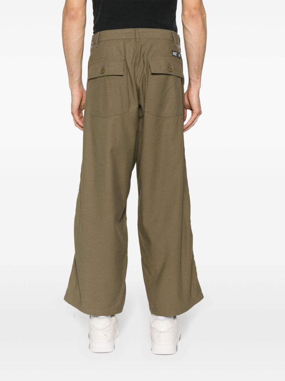 wide-leg cotton trousers - 4