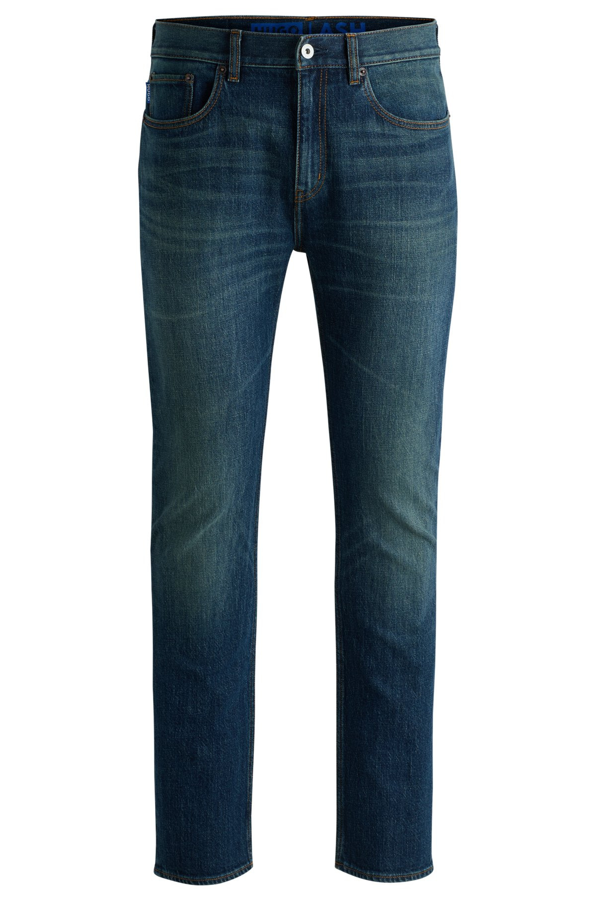 SLIM-FIT JEANS IN BLUE STRETCH DENIM - 1