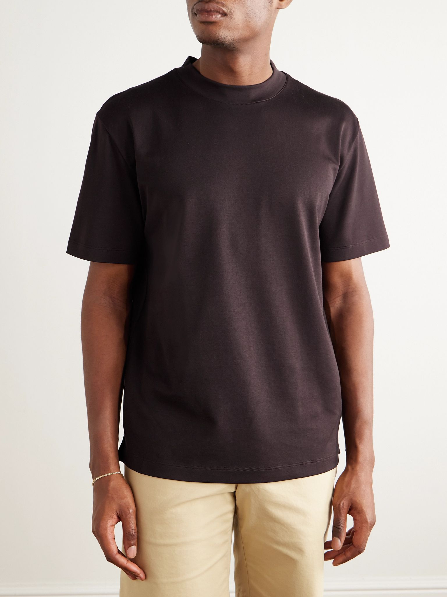 Cotton-Jersey T-Shirt Brown - 3