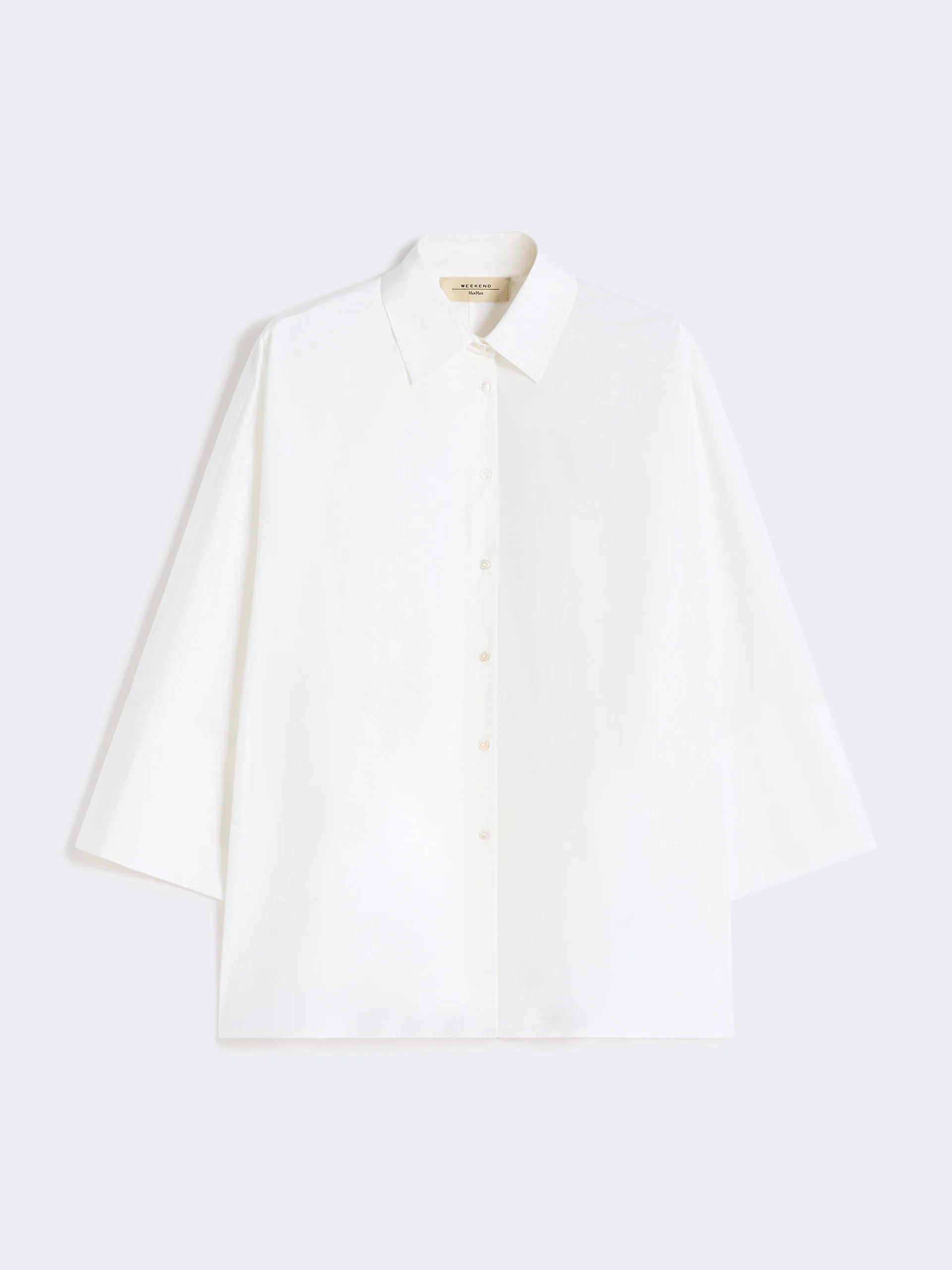Cotton poplin oversize shirt - WHITE - 1