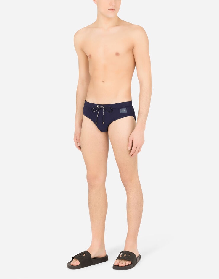 Swim briefs with high-cut leg and branded plate - 2