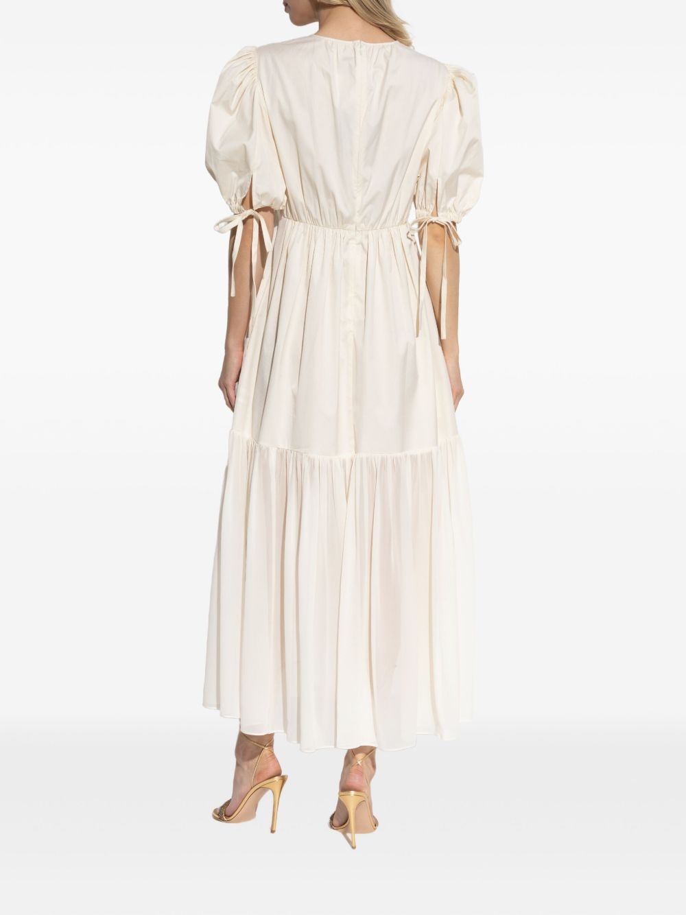 puff-sleeve midi dress - 4