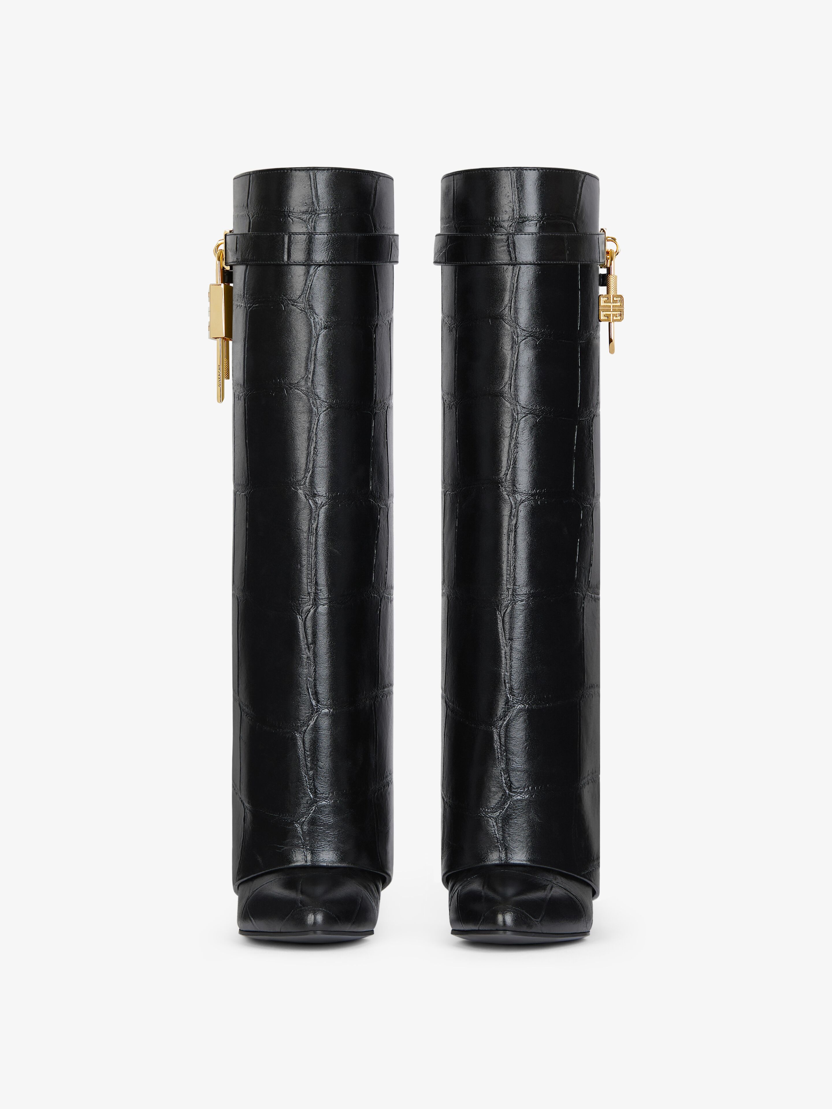 SHARK LOCK BOOTS IN CROCODILE EFFECT LEATHER - 3