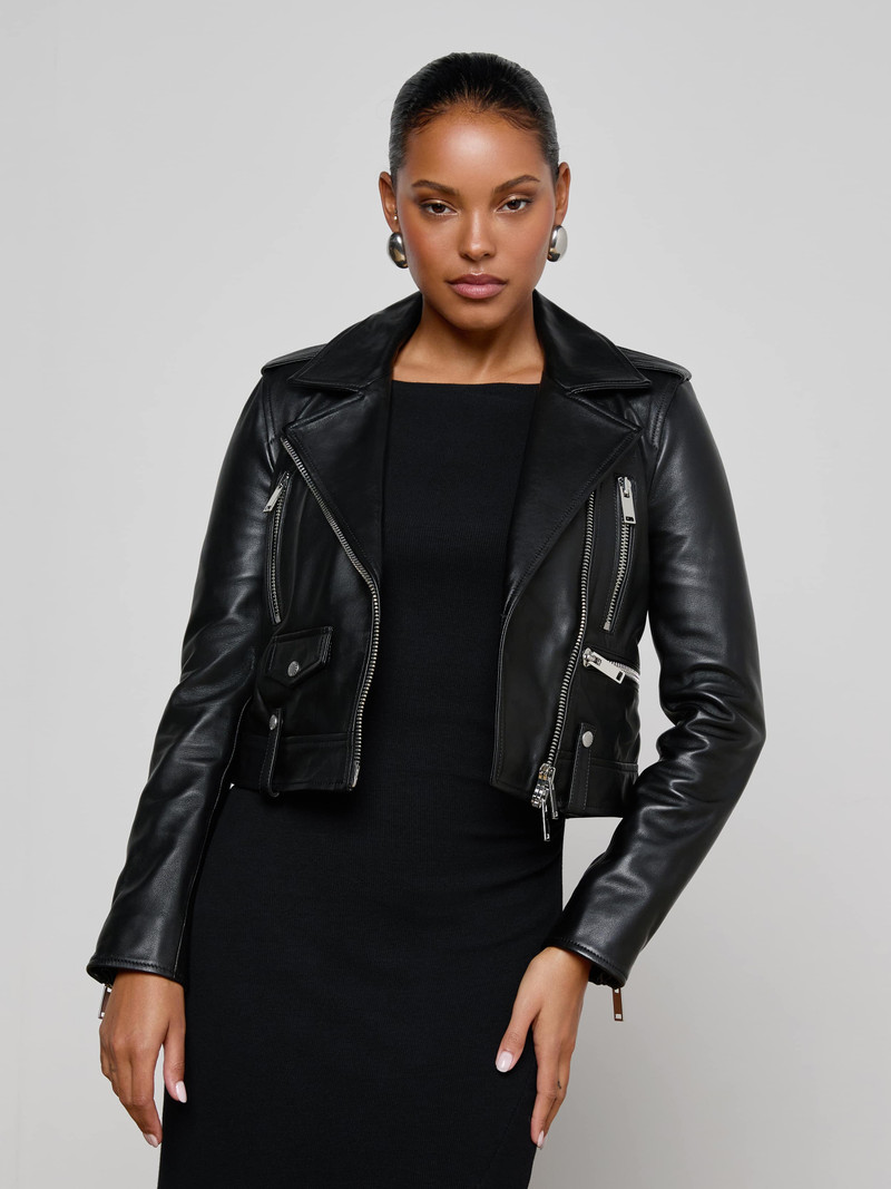 L'AGENCE Blakely Leather Biker Jacket outlook