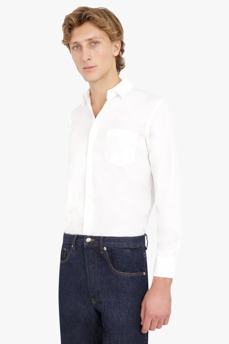 Comme des Garçons Homme COTTON SHIRT WITH TRIM DETAIL | WHITE outlook