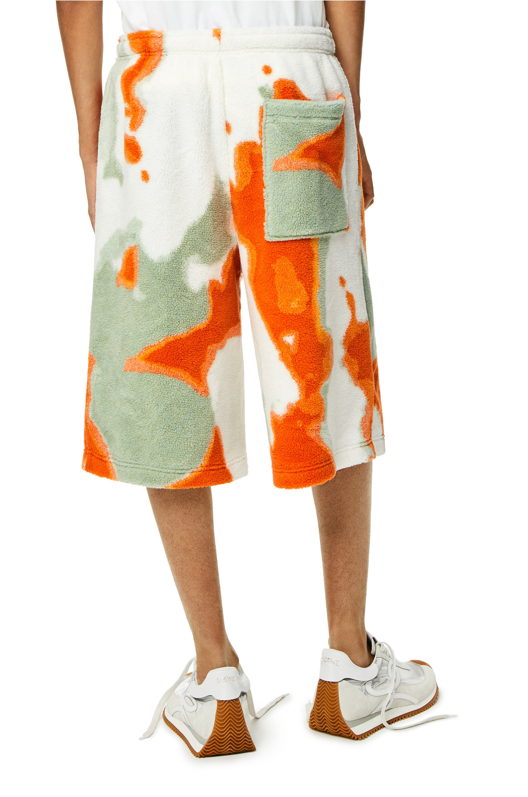 Silicone melange fleece shorts in polyester - 4