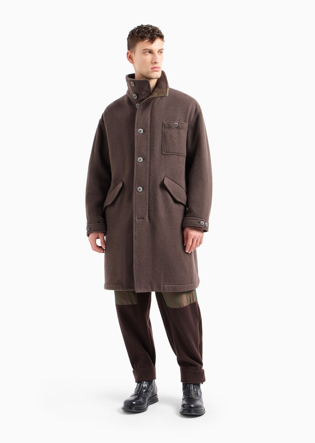 Fulled wool and cashmere cloth pea coat - 2