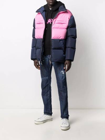 DSQUARED2 contrast-panel puffer coat outlook