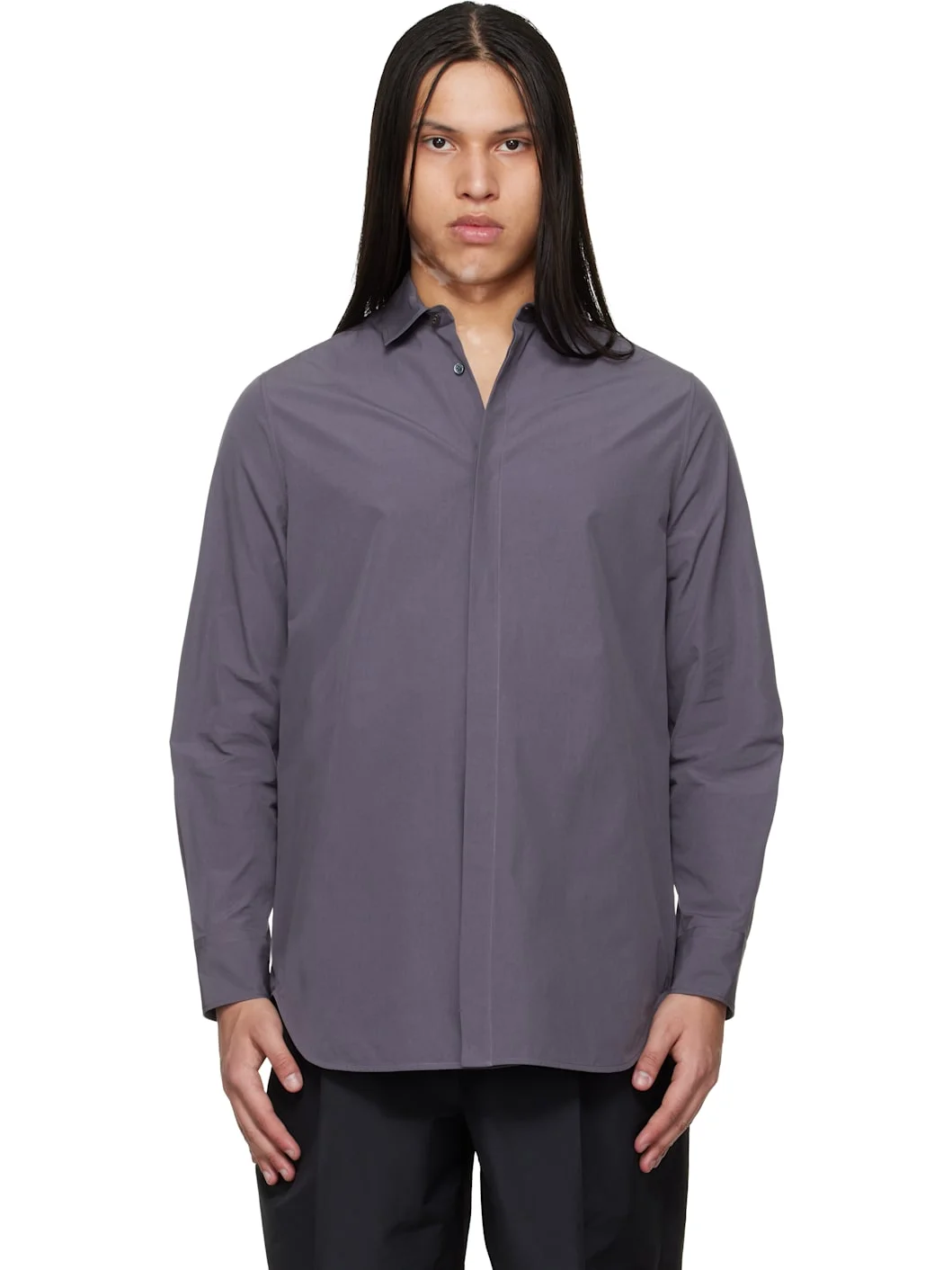 Gray Open Back Shirt - 1