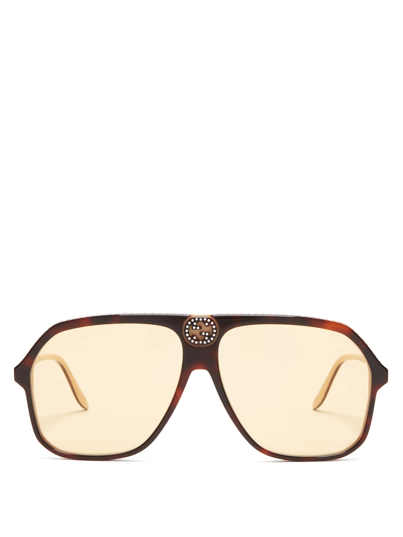 Crystal-GG tortoiseshell-acetate sunglasses - 1