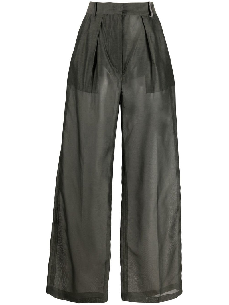 pleated straight-leg trousers 1