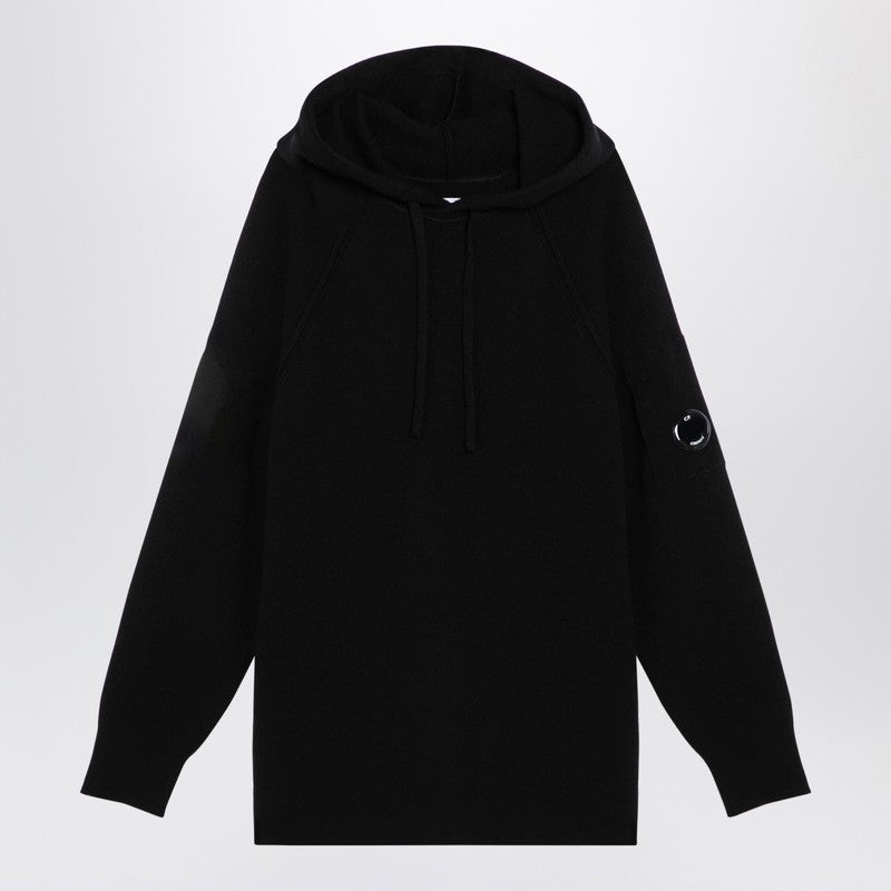 C.P. Company Black Wool-Blend Hoodie Men - 1