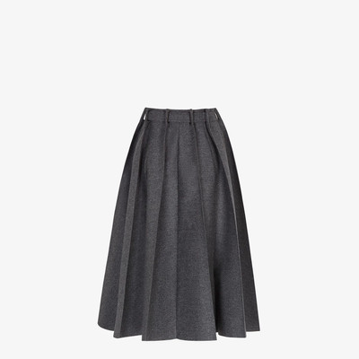 FENDI Gray cashmere and flannel skirt outlook