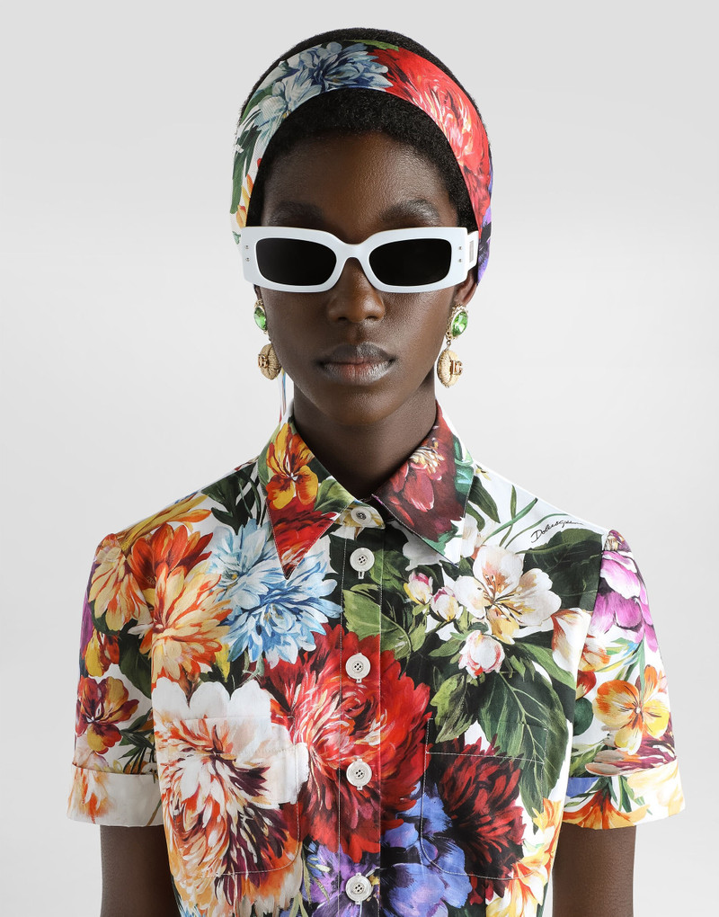 Flower bouquet-print poplin shirt 4