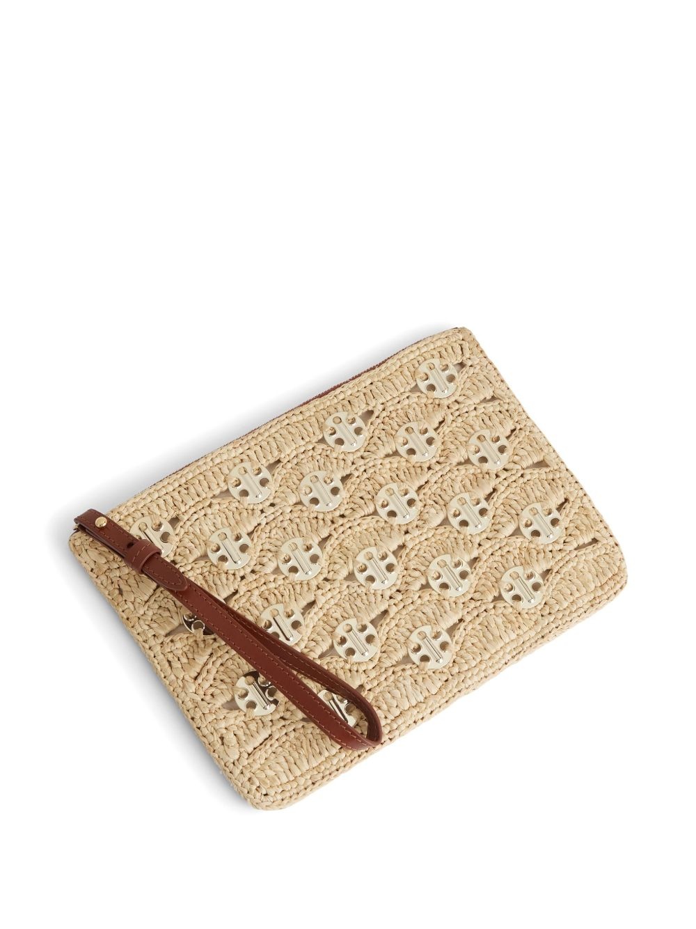lurex-detail clutch bag - 5