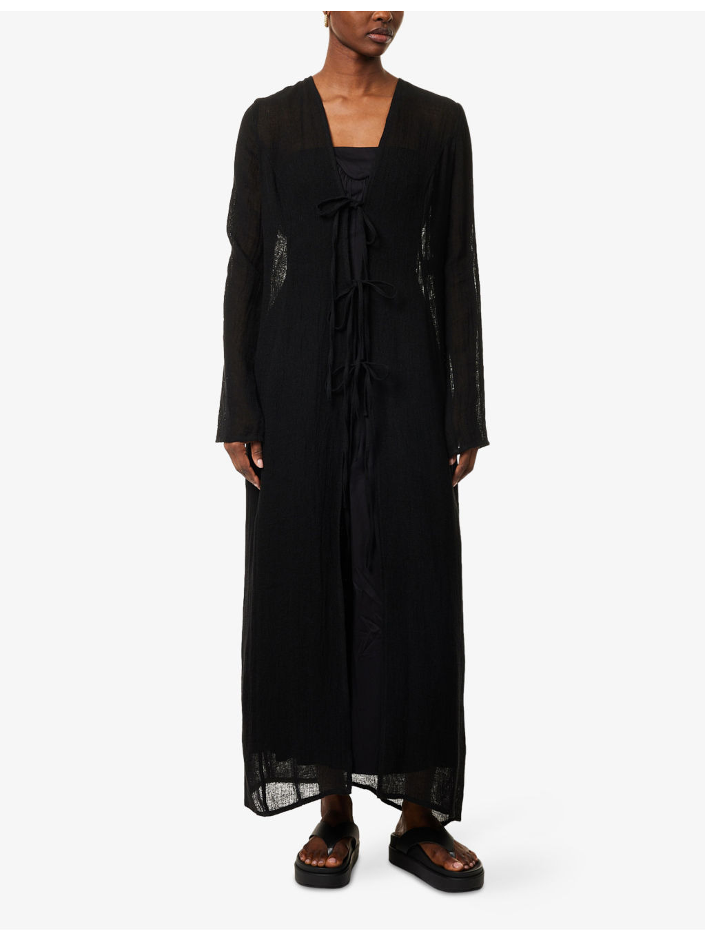 Dahmit Sheer Linen Maxi Dress - 3