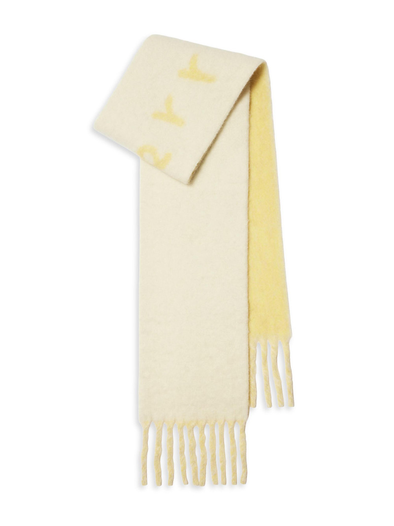 Women's Mu Logo Alpaca-Blend Jacquard Scarf - Sandstone 1