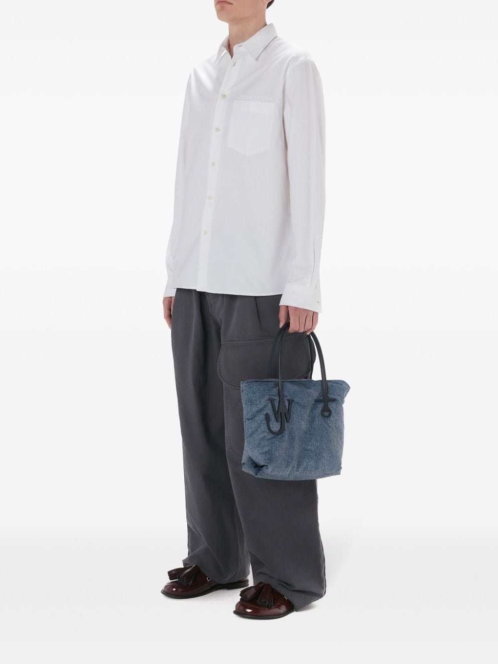 embroidered-logo cotton shirt - 2