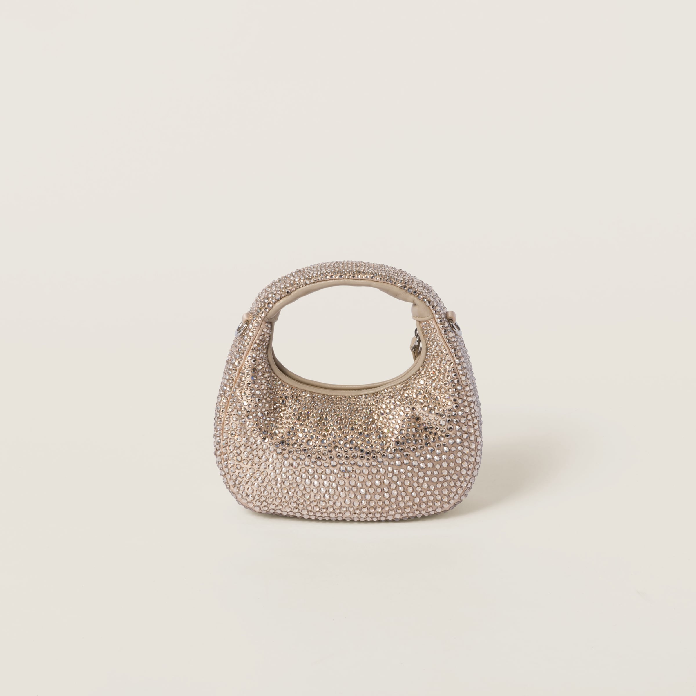 Wander satin and silk mini hobo bag with synthetic crystals - 3